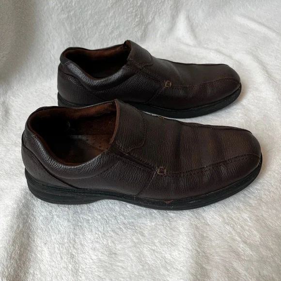 Clarks Brown Leather Slip On Shoes Men’s 11 Comfort Casual Loafers - Picture 3 of 11